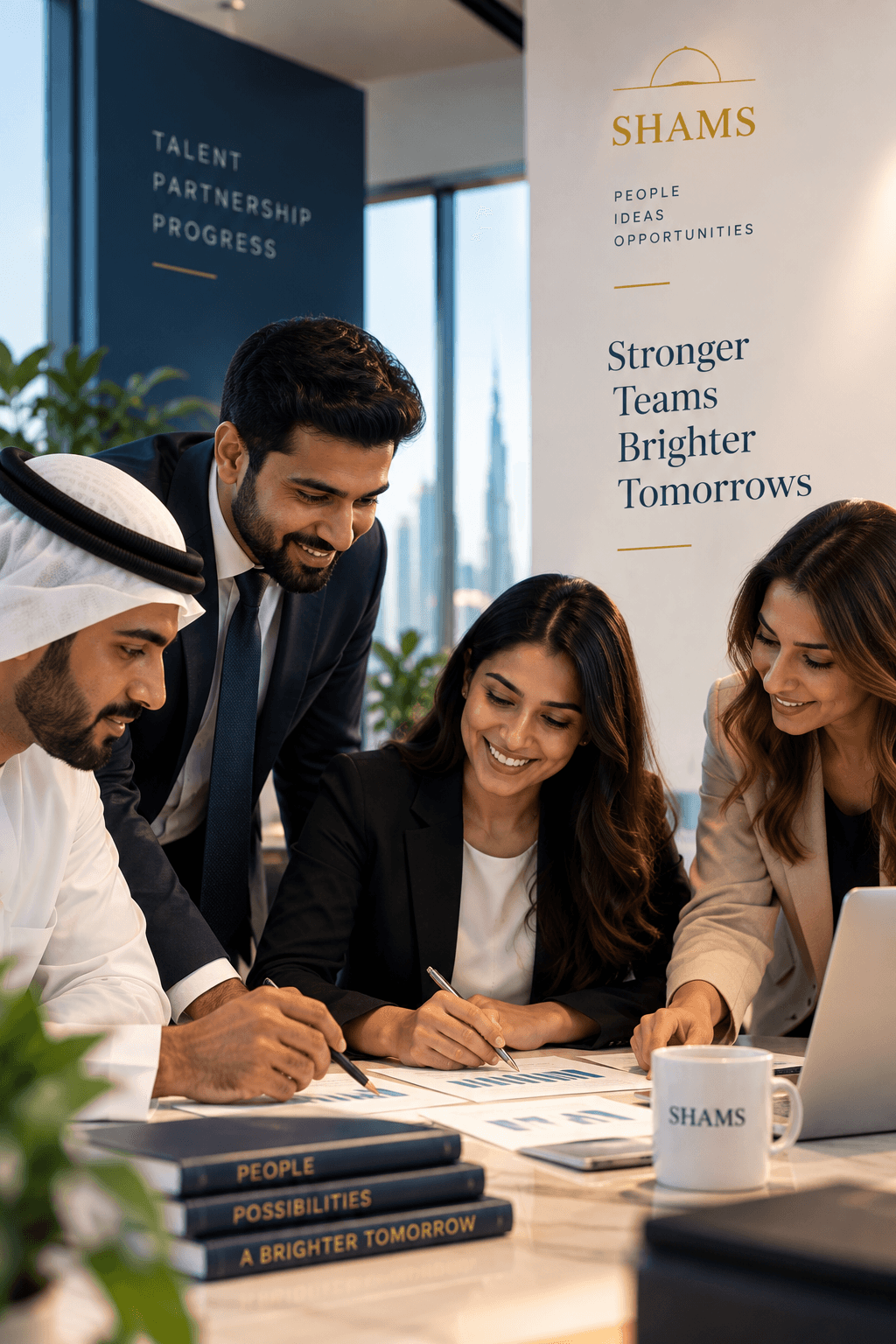 A team reviewing recruitment plans together
